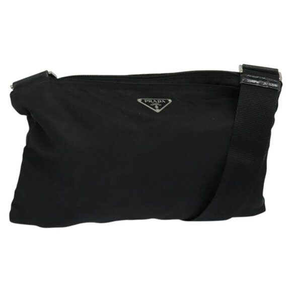 PRADA Shoulder Bag Nylon Black Auth gh414 - Picture 1 of 16